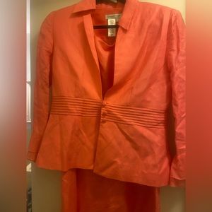 Pink cold water creek dress/ Jacket size 6 with ruffled sleeves